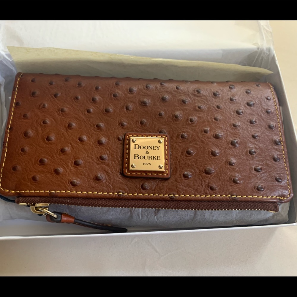 DOONEY & BOURKE OSTRICH FOLDOVER WALLET